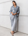 Kaftan in Grey Brushstroke