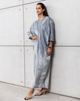 Kaftan in Grey Brushstroke
