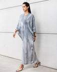 Kaftan in Grey Brushstroke