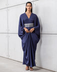 Luxury Silk Kaftan in Indigo