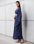 Luxury Silk Kaftan in Indigo