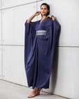 Luxury Silk Kaftan in Indigo
