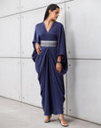 Luxury Silk Kaftan in Indigo