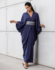 Luxury Silk Kaftan in Indigo