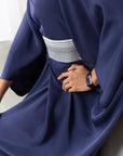 Luxury Silk Kaftan in Indigo