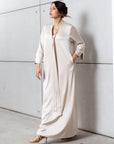 Drape Tie Kaftan in Ivory