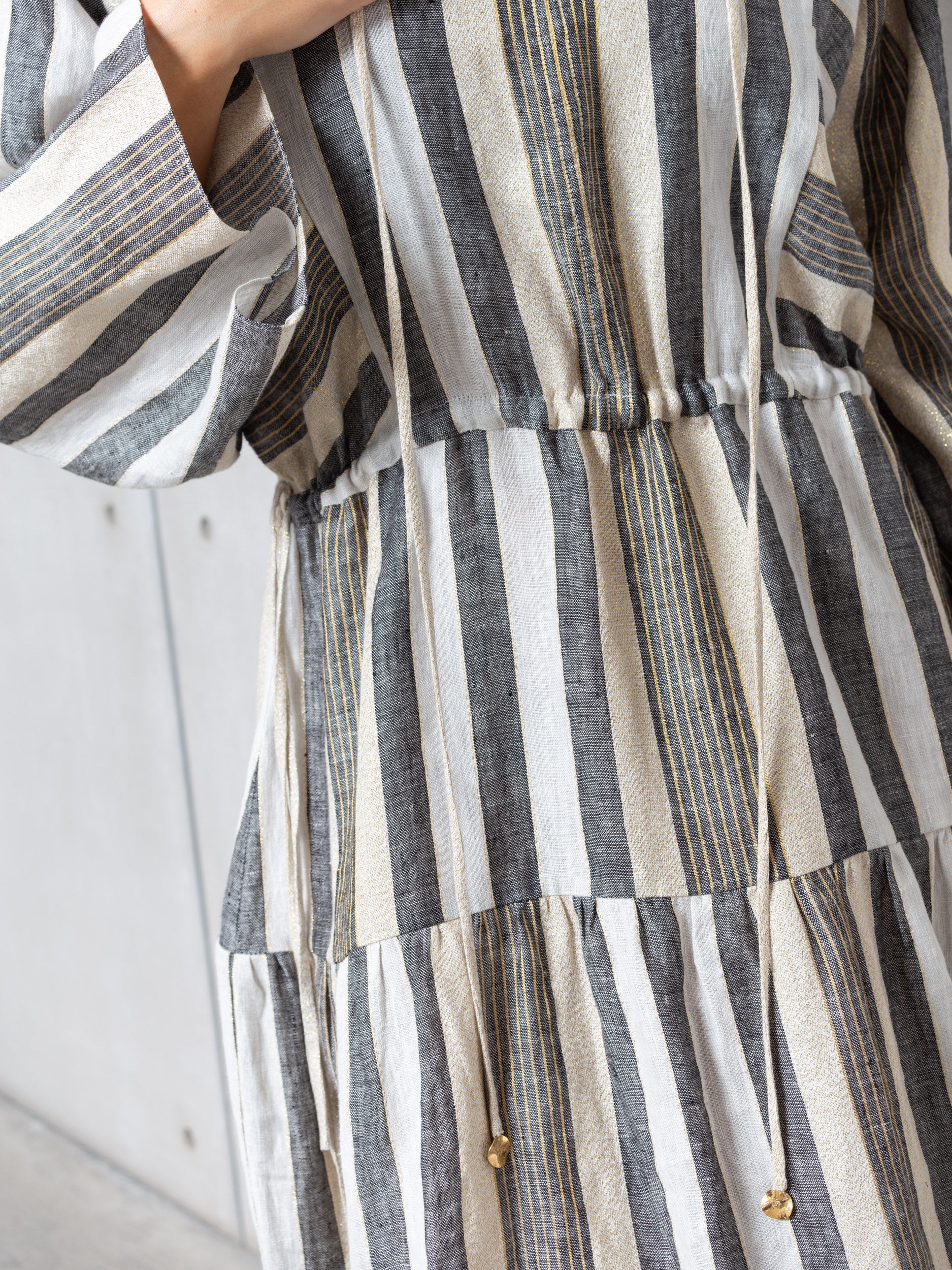 Striped Kaftan in Golden Neutrals RTW