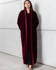 Velvet Abaya in Burgundy RTW