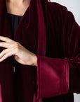 Velvet Abaya in Burgundy RTW
