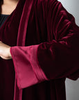 Velvet Abaya in Burgundy RTW