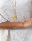 Flow Kaftan in Ivory with Gold Button Detail