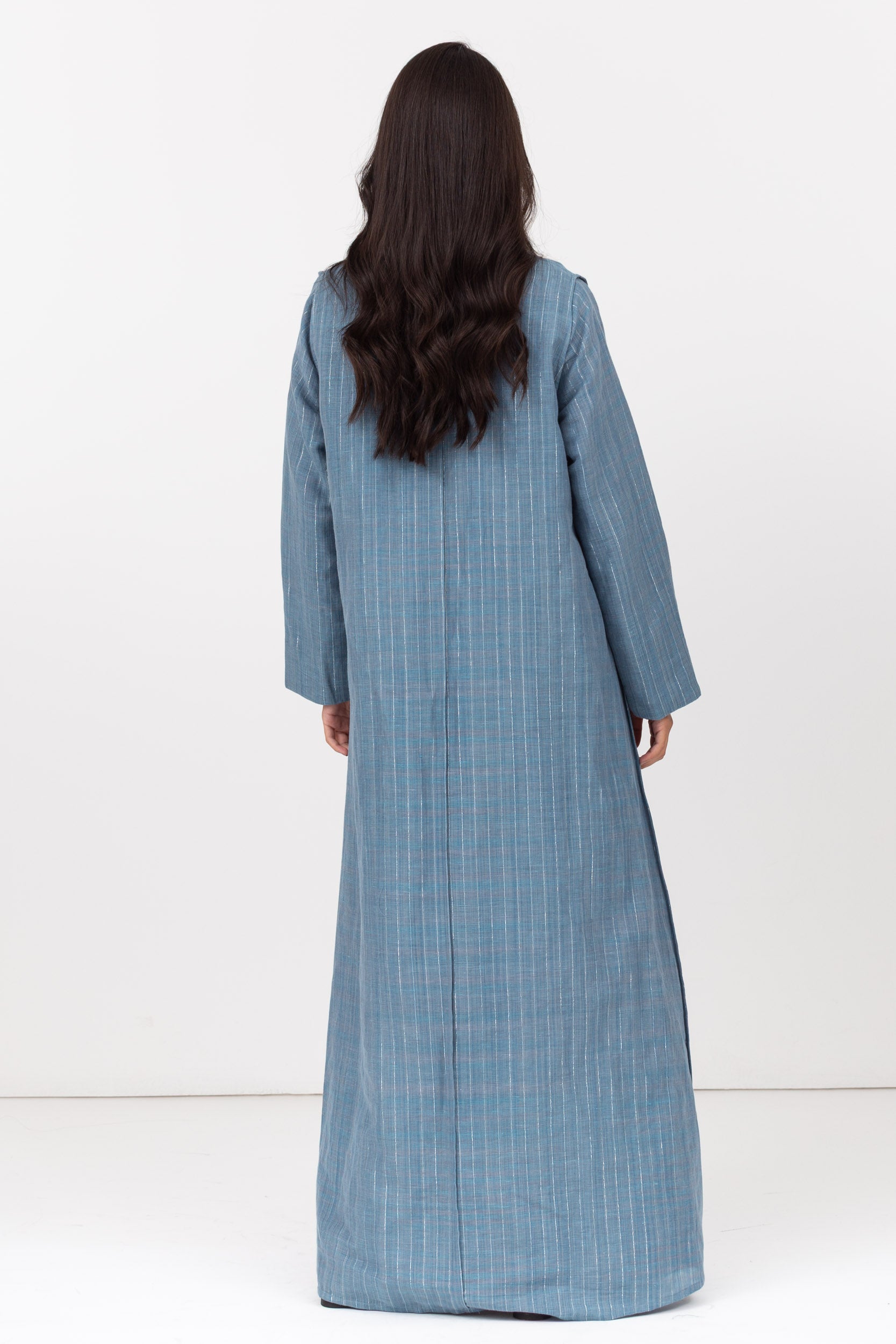 Flow Abaya in Stripe Blue RTW