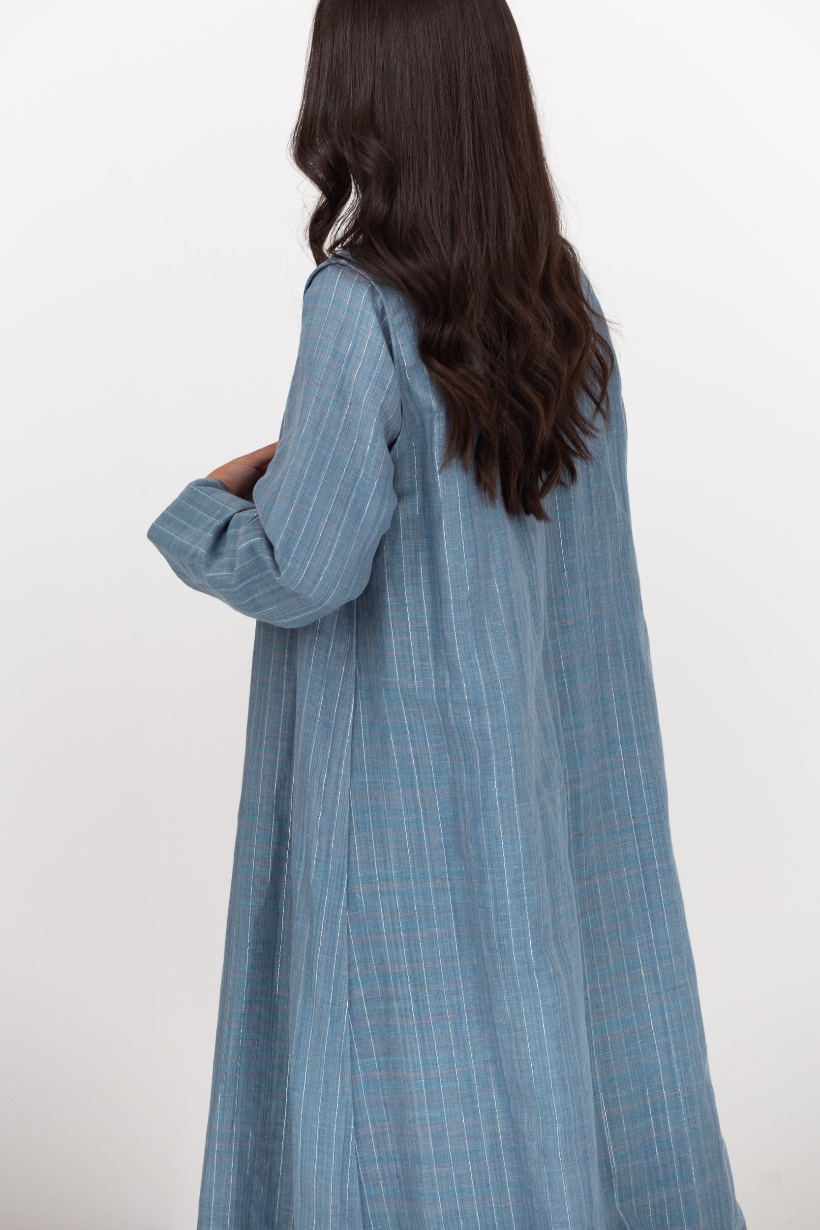 Flow Abaya in Stripe Blue RTW
