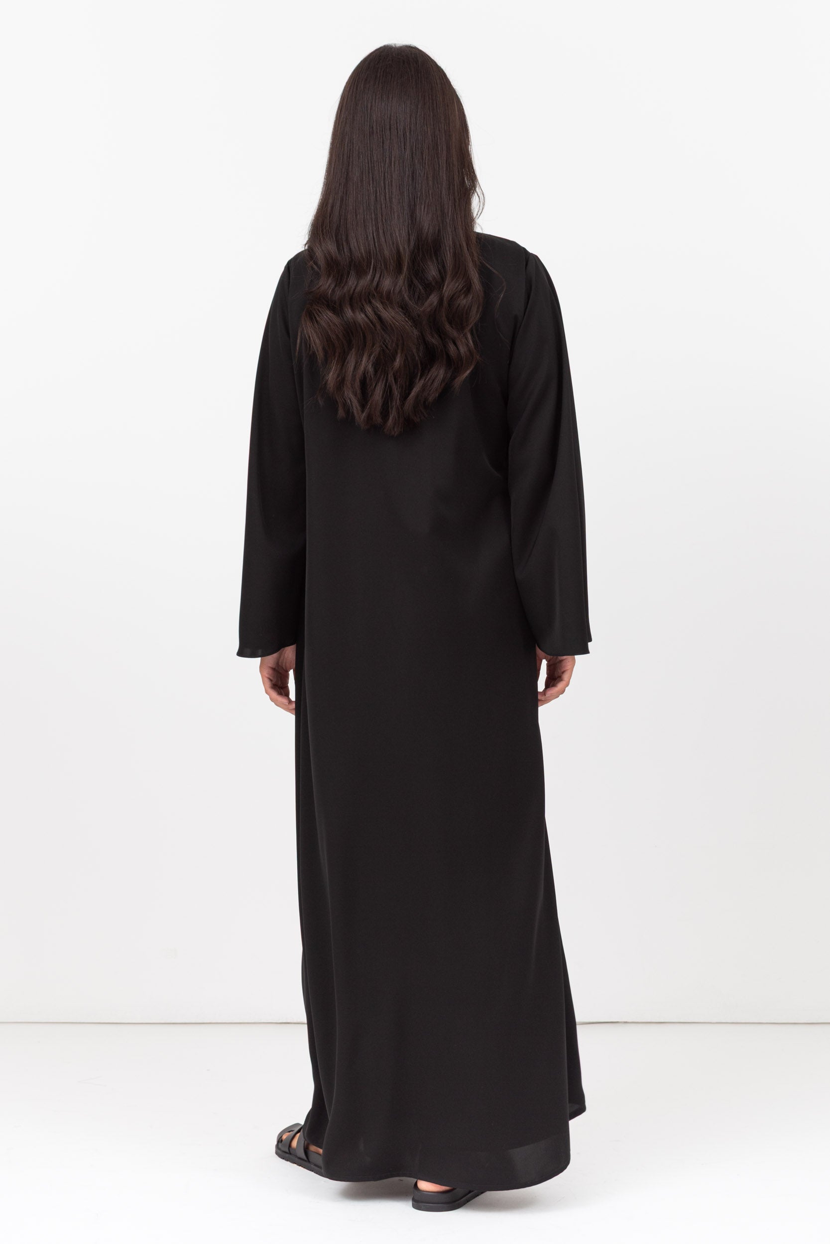 Side Tie Abaya in Black