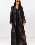 Golden Brushstrokes Shawl Collar Abaya RTW