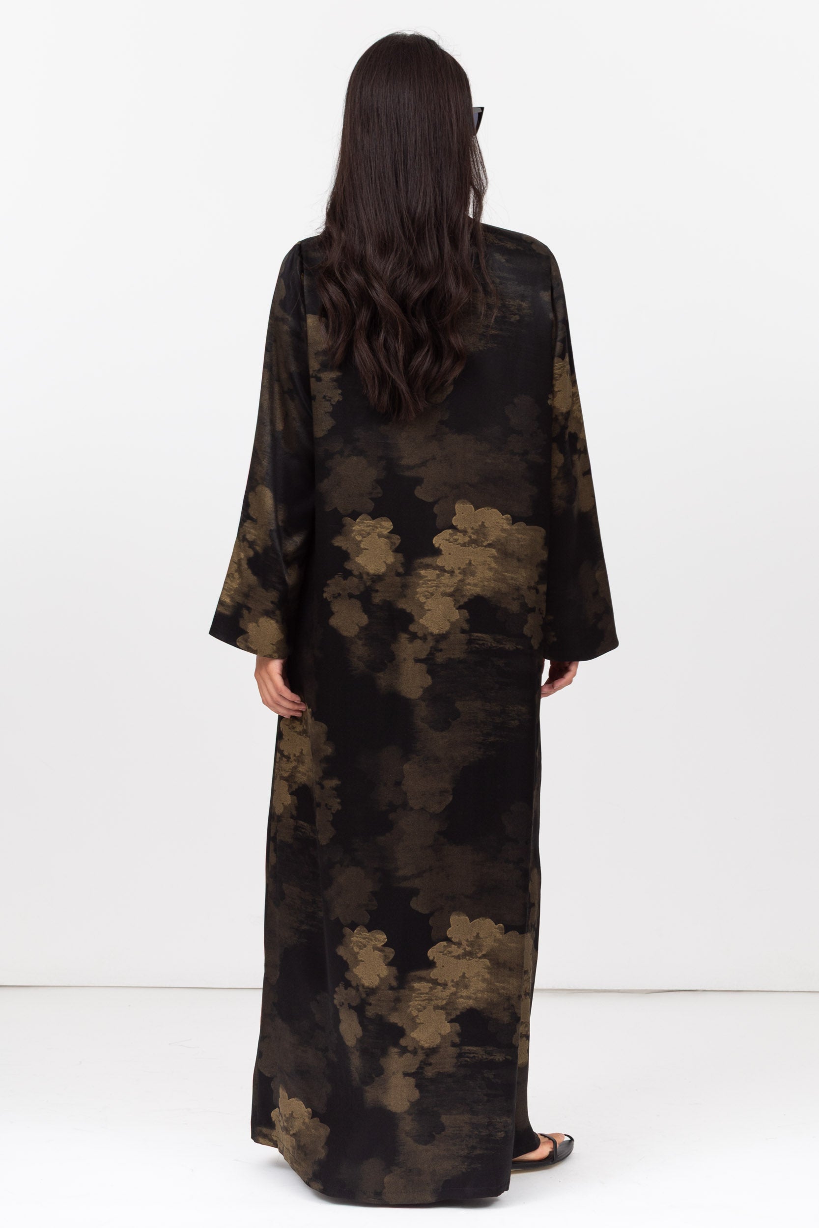 Golden Brushstrokes Shawl Collar Abaya RTW