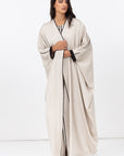 Butterfly Abaya in Creme with Black Details
