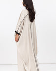 Butterfly Abaya in Creme with Black Details