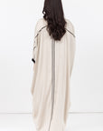 Butterfly Abaya in Creme with Black Details
