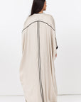 Butterfly Abaya in Creme with Black Details