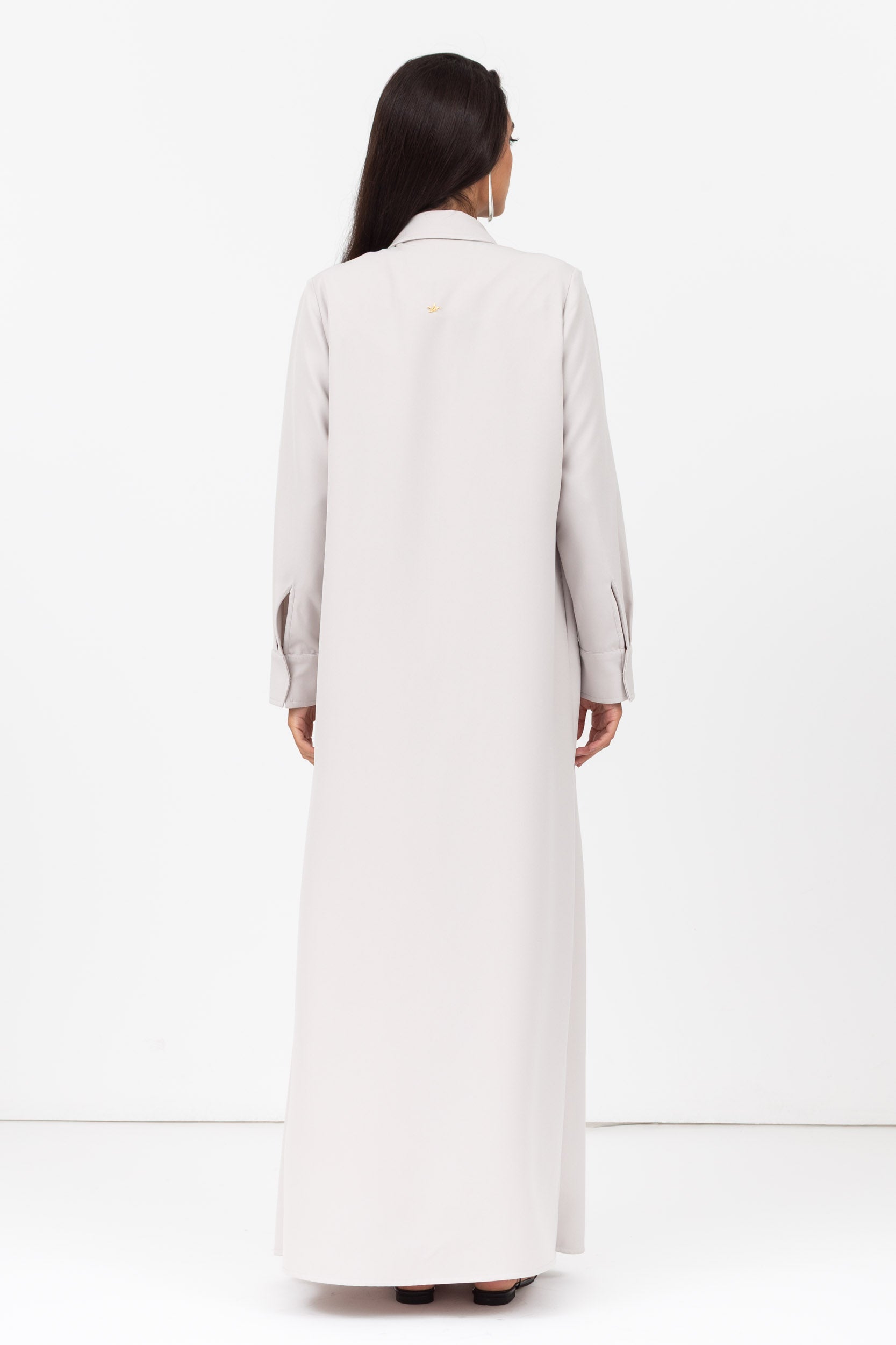 Tie-String Cuff Abaya in Ivory RTW