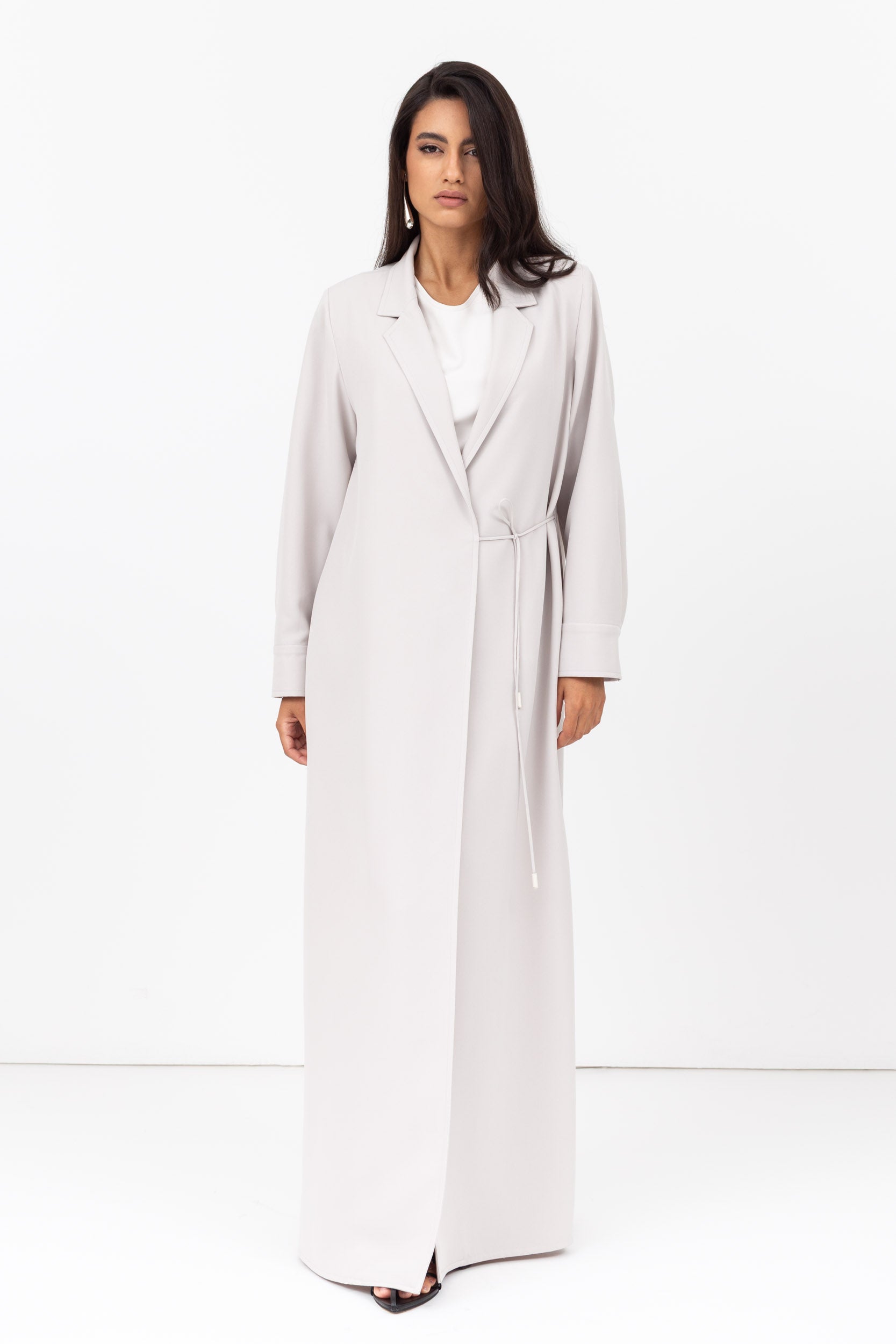 Tie-String Cuff Abaya in Ivory RTW