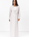 Tie-String Cuff Abaya in Ivory