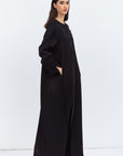 Elegant Black Front Line Abaya