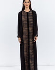 Front Panel Black and Brown Abaya