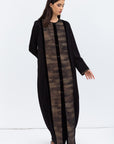 Front Panel Black and Brown Abaya