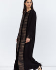 Front Panel Black and Brown Abaya