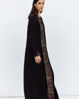 Front Panel Black and Brown Abaya