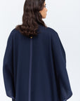 Flow Abaya in Navy Blue Tencel Twill