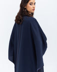 Flow Abaya in Navy Blue Tencel Twill