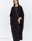 Butterfly Abaya in Black with White Details