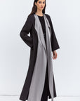 Two Tone Abaya in Gray and Textured Black