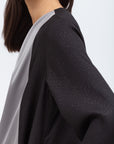 Two Tone Abaya in Gray and Textured Black
