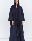 Flow Abaya in Navy Blue Tencel Twill