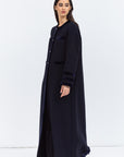 Straight Cut Winter Abaya in Navy Blue