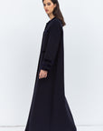 Straight Cut Winter Abaya in Navy Blue