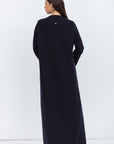 Straight Cut Winter Abaya in Navy Blue