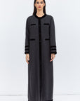 Straight Cut Winter Abaya in Gray