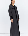 Straight Cut Winter Abaya in Gray