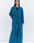 Trench Coat Abaya in Blue