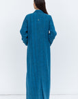 Trench Coat Abaya in Blue