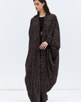 Butterfly Abaya in Black & Brown Pattern