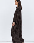 Butterfly Abaya in Black & Brown Pattern
