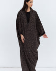 Butterfly Abaya in Black & Brown Pattern