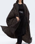 Butterfly Abaya in Black & Brown Pattern