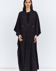 Black Pattern Flow Abaya